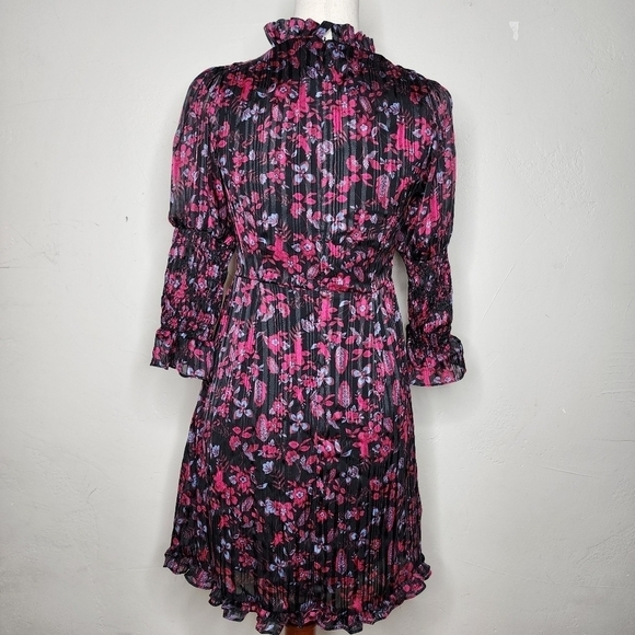 Urban Outfitters Maisy Mock Neck Floral Mini Dress Size Medium - Picture 12 of 16